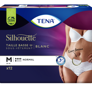TENA Silhouette braga blanca cintura baja talla M paquete 12 unidades