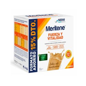 Meritene Fuerza y Vitalidad café descafeinado batido en polvo 30 sobres