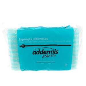 Addermis Biactiv esponjas jabonosas desechables para higiene corporal, 20 unidades