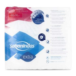 Sabanindas Extra protector absorbente desechable maxi 60×90 cm, 20 unidades