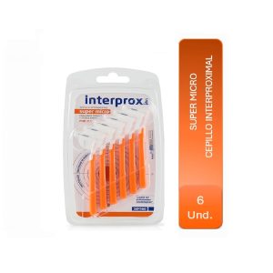 Interprox Plus cepillos interproximales angulados Super Micro 0,9 mm blíster 6 unidades
