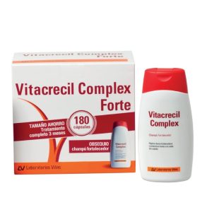 Vitacrecil Complex Forte 180 cápsulas + champú anticaída para cabello y uñas