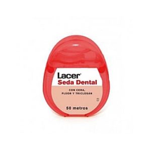 Seda dental Lacer con cera, flúor y triclosán 50 m