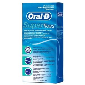 Seda dental sin cera Oral-B Super Floss, caja con 50 hebras precortadas
