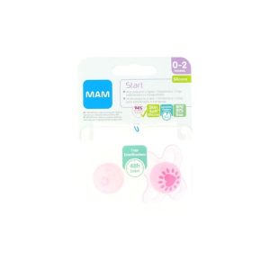 MAM Schnuller Start Silikon 0-2 Monate rosa Blister 2 Stück