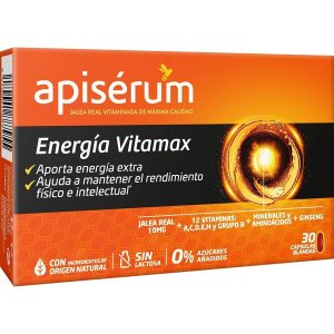Apisérum Energia Vitamax suplemento alimentar 30 cápsulas macias
