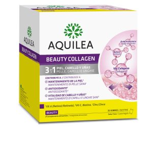 Aquilea Beauty Collagen 3 em 1 sabor morango, suplemento alimentar, 30 sachês