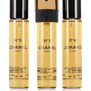 Chanel N°5 Eau de Parfum feminino 3×20 ml recarga vaporizador de viagem