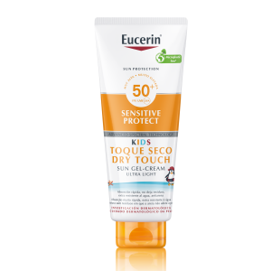 Eucerin Sensitive Protect Kids gel-creme toque seco SPF50+ protetor solar 400 ml