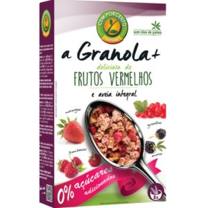 Granola de frutos rojos y avena integral 0% azúcares añadidos envase Cem Porcento – 350g