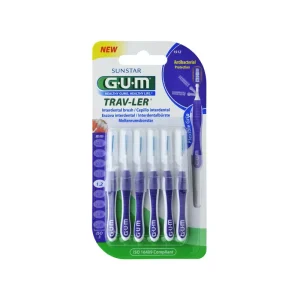 GUM Trav-Ler escova interdental de viagem 1,2 mm lilás, pacote de 6 unidades
