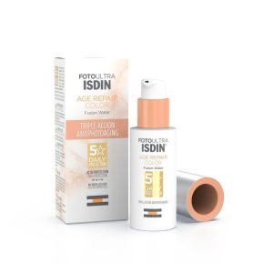 ISDIN Fusion Water Magic Repair protetor solar facial com cor SPF 50 50 ml