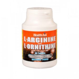 L-Arginina L-Ornitina 600 mg 300 mg 60 comprimidos Health Aid