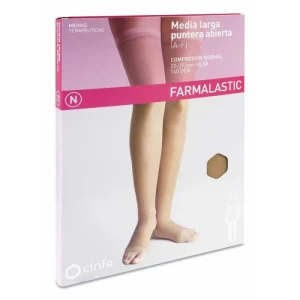 Media larga de compresión normal con banda de silicona (A-F)