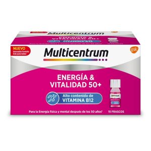Multicentrum Energia & Vitalidade 50+ frascos bebíveis sabor framboesa 30 unidades