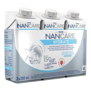 Nestlé NANCare Hydrate solução de reidratação oral infantil sabor morango 3×200 ml