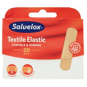 Salvelox Textile Elastic apósitos adhesivos textiles elásticos, caja con 20 tiritas