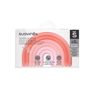 Suavinex mordedor de silicone arco-íris etapa 1 bebê +0m 1 unidade