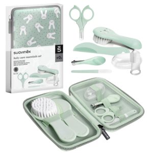 Suavinex Set Maniküre Baby grün im harten, wasserdichten Etui +0m