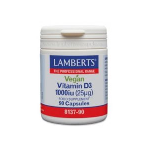 Vegan Vitamina D3 1000 Ui (25Ug) 90 Cápsulas Lamberts