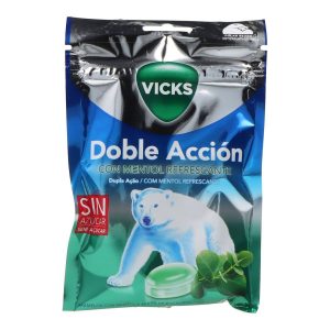 Vicks caramelos doble acción sin azúcar con mentol bolsa 72 g