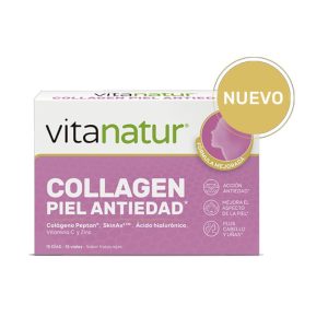 Vitanatur Colágeno para a pele de frutos vermelhos 30 frascos bebíveis
