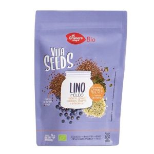 Vitaseeds Lino Molido, Girasol, Sésamo, Calabaza y Arándanos Bio – El Granero Integral – 300g